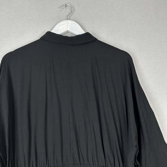 L Space Womens Top Extra Small Black Pacifica Tunic Button Front Shirt Cover-Up - Picture 7 of 10
